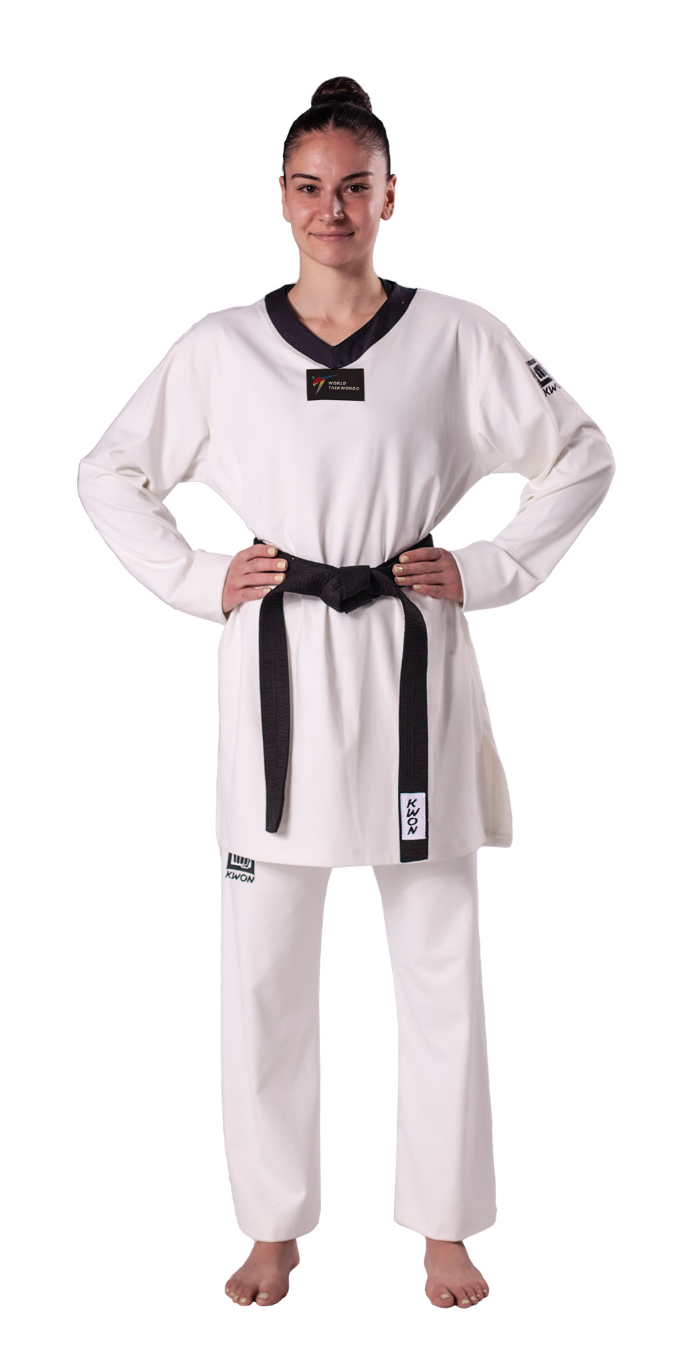 Taekwondo Anzug Kyorugi schwarzes Revers - WT anerkannt