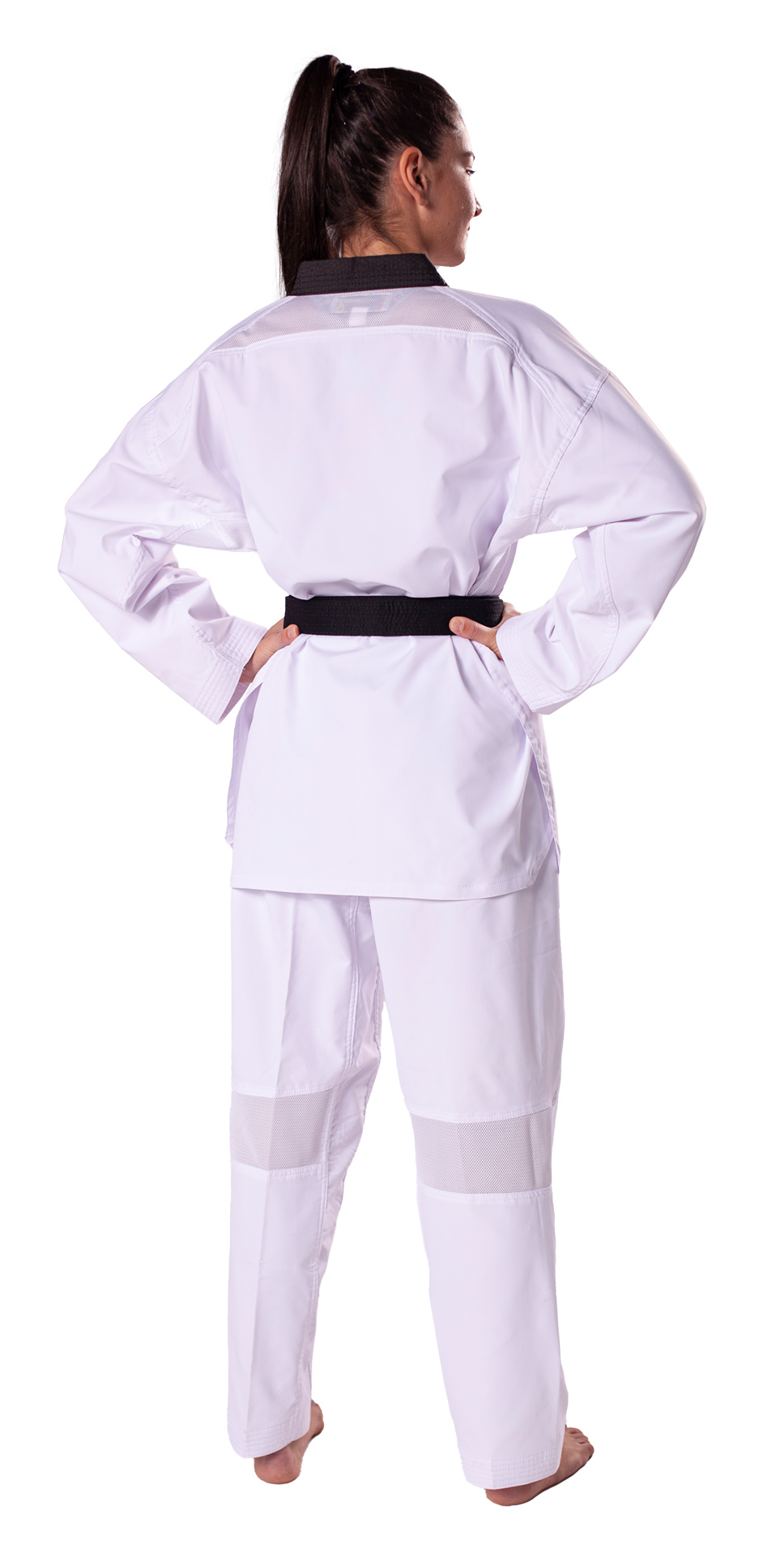Taekwondo Anzug Premiere Plus schwarzes Revers - WT anerkannt